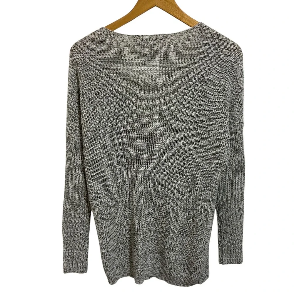 ASTR The Label Grey Knit Wrap Front Long Sleeve Sweater Office Top Women's Small